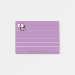 Nurse Medical Pastel Purple Stethoscope Monogram Post-it Notes
