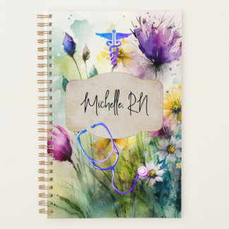 Nurse Medical Pink Floral Healthcare Medical  Planner