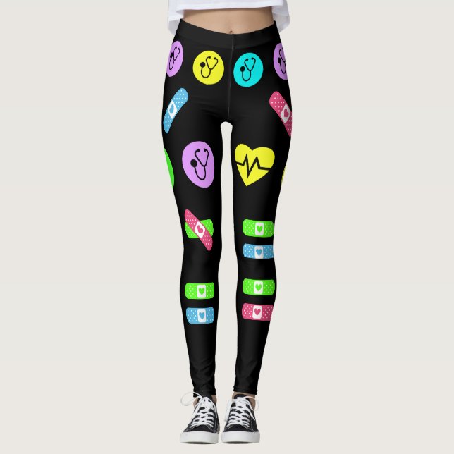 Nurse Medical Pop Fashion Leggings (Front)
