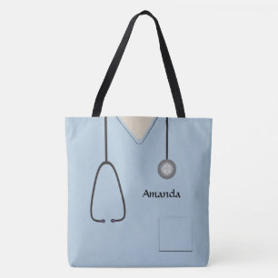 Nurse Medical Scrubs Light Blue AOPLT Tote Bag