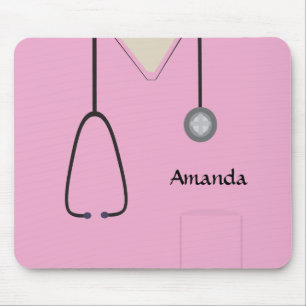 Nurse Medical Scrubs Pink Mousepad