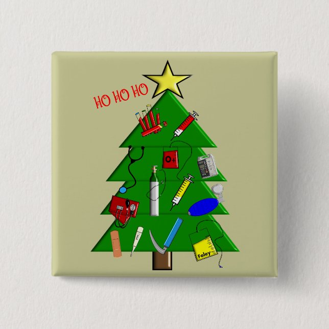 Nurse/Medical Staff Christmas Cards and Gifts 15 Cm Square Badge (Front)