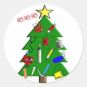 Nurse/Medical Staff Christmas Cards and Gifts Classic Round Sticker