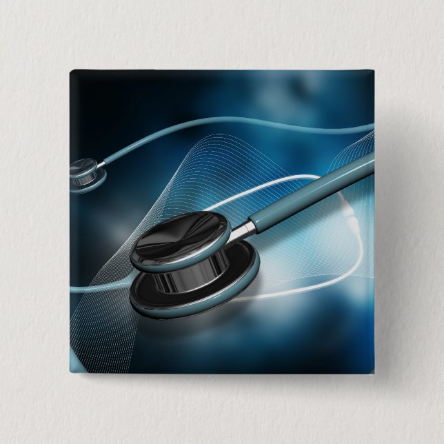Nurse Medical Stethoscopes 15 Cm Square Badge (Front)