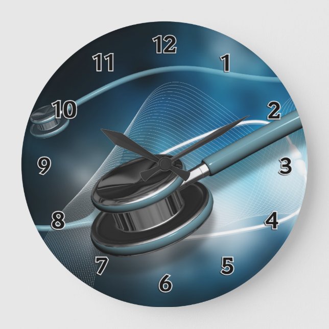 Nurse Medical Stethoscopes Large Clock (Front)