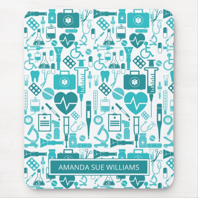 Nurse / Medical Student - Add Your Name /Monogram  Mouse Mat (Front)
