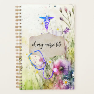 Nurse Medical Whimsical Floral Healthcare Medical  Planner
