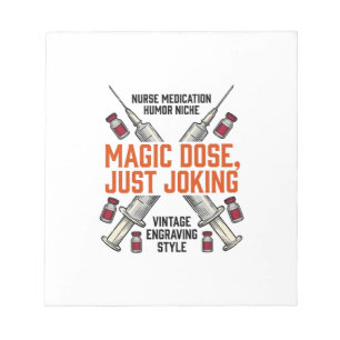 Nurse Medication Humour Witchy Dose Vintage Shirt_ Notepad