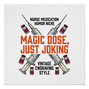 Nurse Medication Humour Witchy Dose Vintage Shirt_ Poster