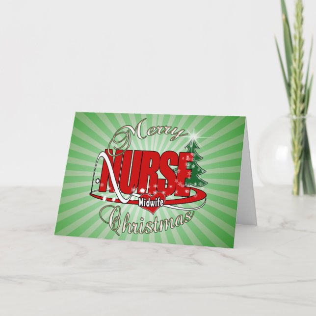 NURSE MIDWIFE CHRISTMAS HOLIDAY CARD (Front)
