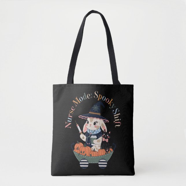 Nurse Mode Spooky Shift Tote Bag (Front)