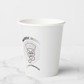 Nurse Mode Thank You Heart Stethoscope Design Paper Cups