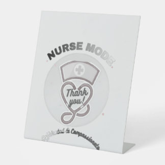 Nurse Mode Thank You Heart Stethoscope Design Pedestal Sign