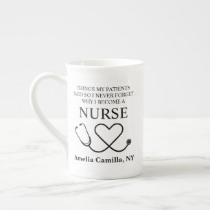 Nurse Mug, Personalised Nurse Appreciation Gift, Bone China Mug