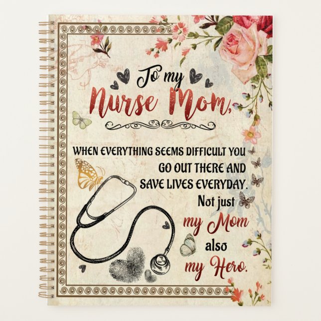 Nurse Mum Gifts | Letter To My Nurse Mum Planner (Front)