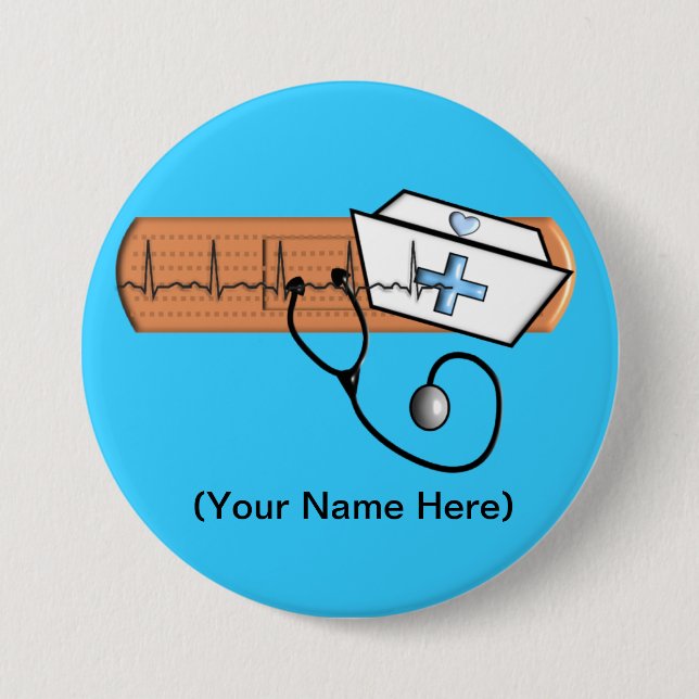 Nurse Name Badge (Add Your Name) BLUE (Front)