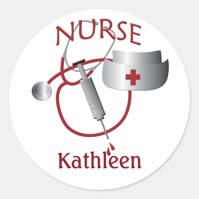 Nurse Name Custom Nurses Sticker (Front)