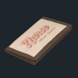 Nurse Name Retro Custom Photo Wallet | Brown<br><div class="desc">NURSE NAME RETRO CUSTOM PHOTO WALLET - Fun,  retro brown photo wallet featuring a tan background,  your editable name,  and the word Nurse in large coral pink retro script lettering shadowed in ginger brown.  A casual style for your down-to-earth nurse or student nurse.  From Called.  #NurseGift #PersonalizedWallet</div>