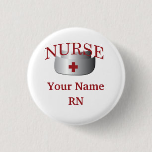 Nurse Name RN Round Button