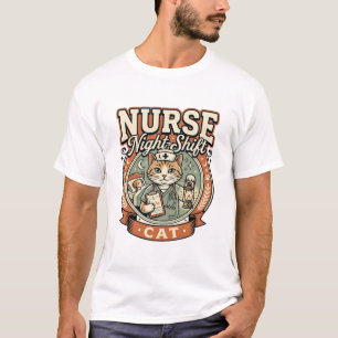 Nurse Night Shift Cat Nurse Night Shift Cat Vintag T-Shirt