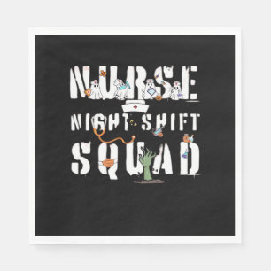 Nurse Night Shift Halloween Squad Classic T-Shirt Napkin