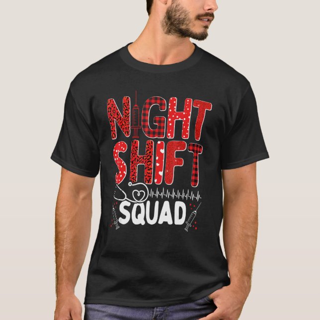 Nurse Night Shift Squad Nursing Appreciation RN CN T-Shirt (Front)
