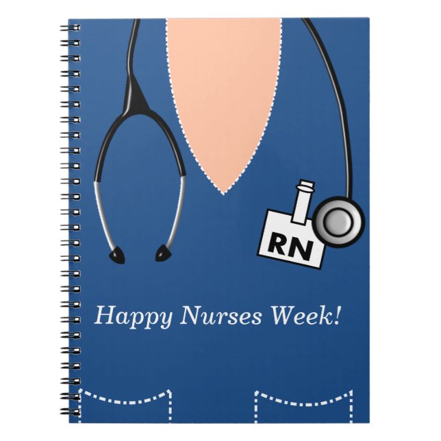Nurse Notebook Scrub Top Design #15 (Front)