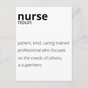 Nurse Noun Proud Hero Job Nursing Quote Postcard