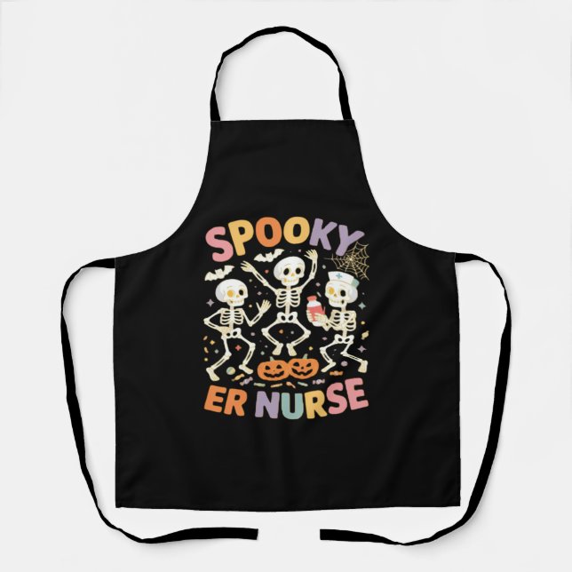 Nurse Nursing Cute Halloween Spooky Essential T-Sh Apron (Front)