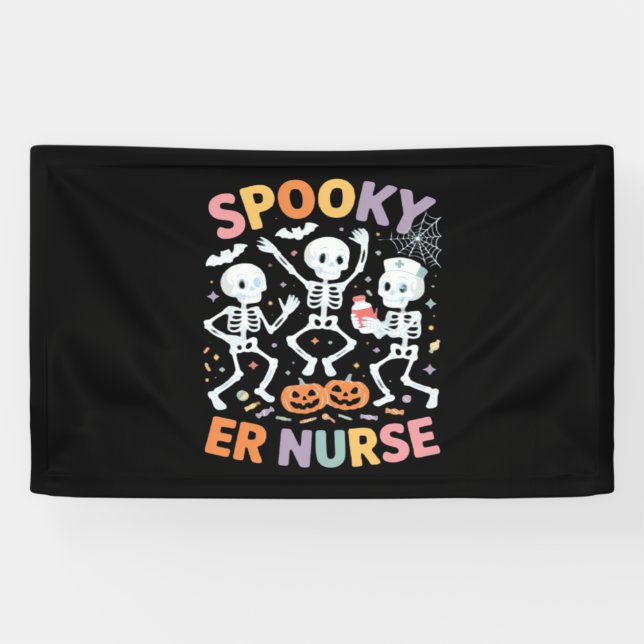 Nurse Nursing Cute Halloween Spooky Essential T-Sh Banner (Horizontal)
