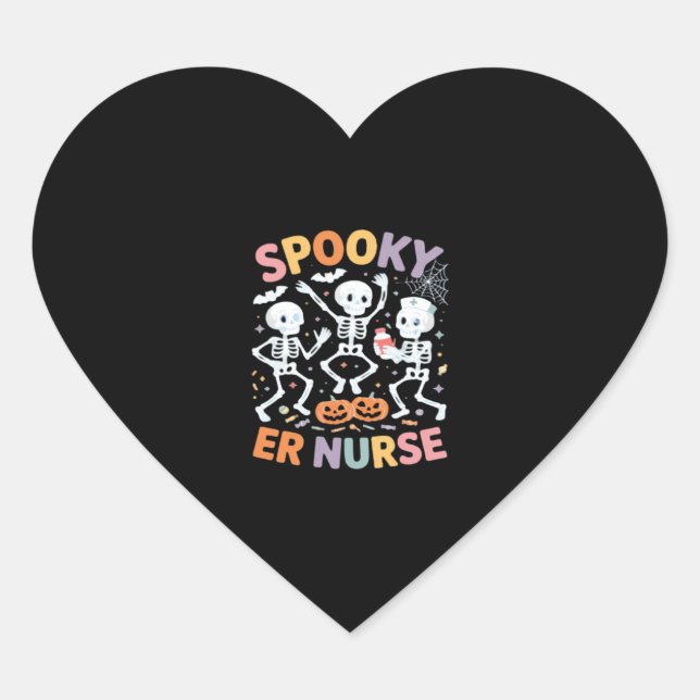 Nurse Nursing Cute Halloween Spooky Essential T-Sh Heart Sticker (Front)