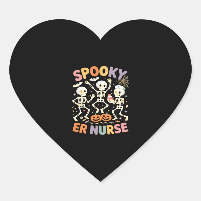 Nurse Nursing Cute Halloween Spooky Essential T-Sh Heart Sticker (Front)