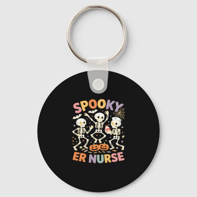 Nurse Nursing Cute Halloween Spooky Essential T-Sh Key Ring (Front)