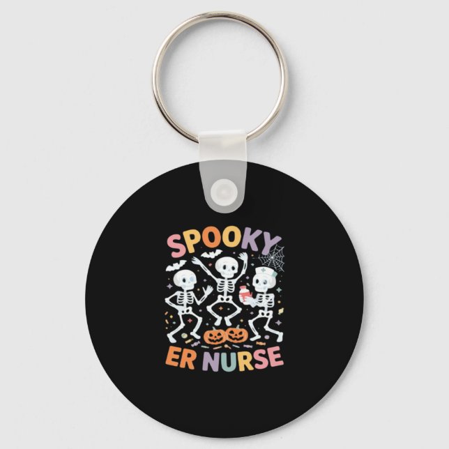 Nurse Nursing Cute Halloween Spooky Essential T-Sh Key Ring (Front)