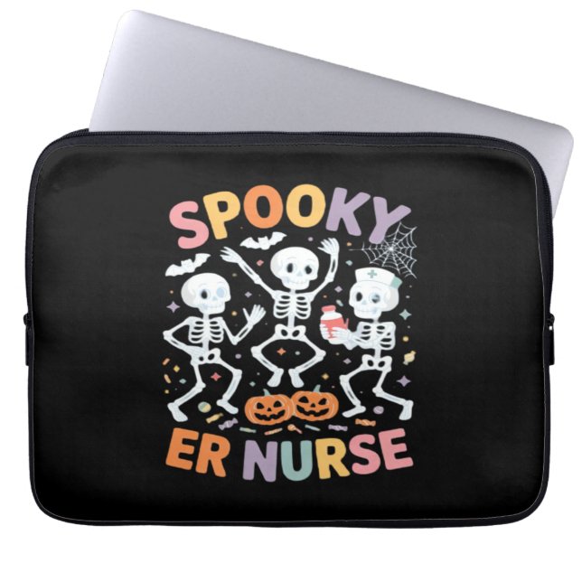 Nurse Nursing Cute Halloween Spooky Essential T-Sh Laptop Sleeve (Front)