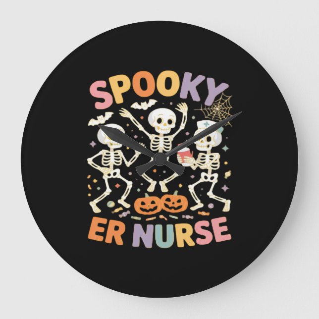 Nurse Nursing Cute Halloween Spooky Essential T-Sh Large Clock (Front)