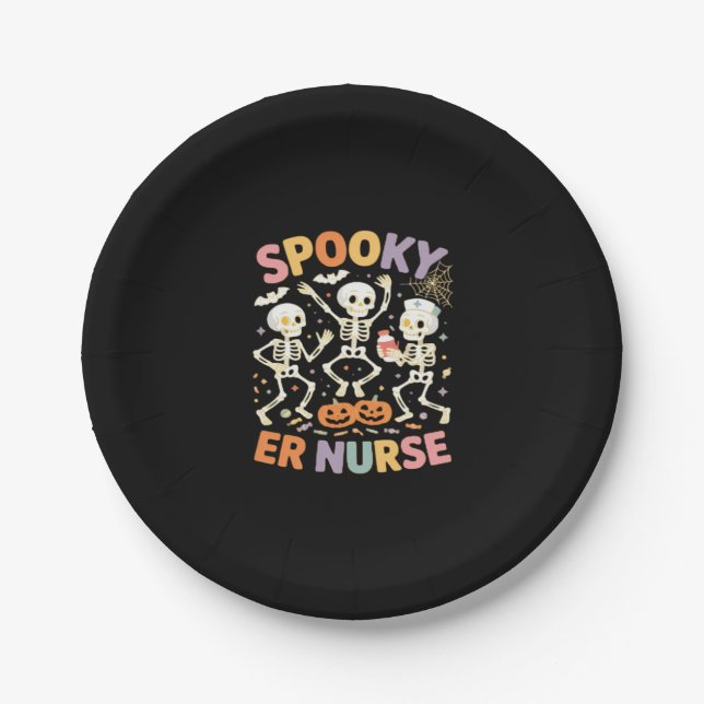 Nurse Nursing Cute Halloween Spooky Essential T-Sh Paper Plate (Front)