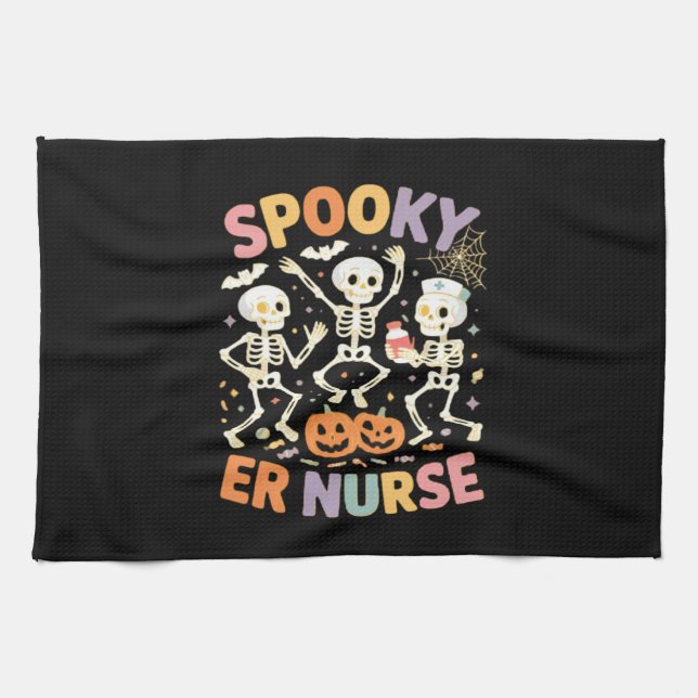 Nurse Nursing Cute Halloween Spooky Essential T-Sh Tea Towel (Horizontal)