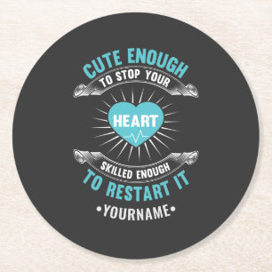 Nurse Nursing Funny Nurse Round Paper Coaster