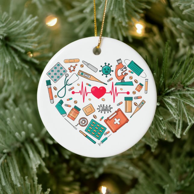 Nurse Nursing Heart Tool Ceramic Tree Decoration (Tree)