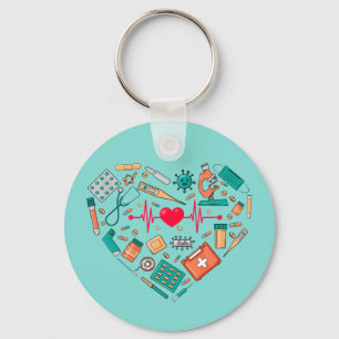 Nurse Nursing Heart Tool Key Ring