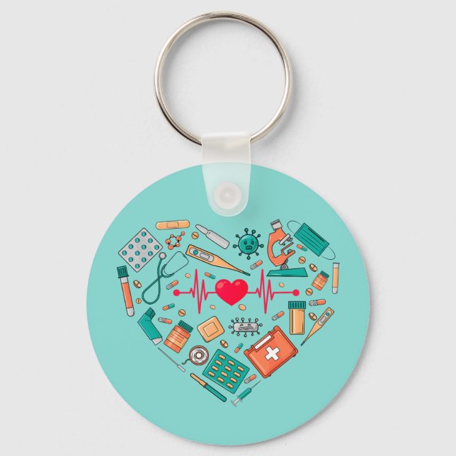 Nurse Nursing Heart Tool Key Ring (Front)