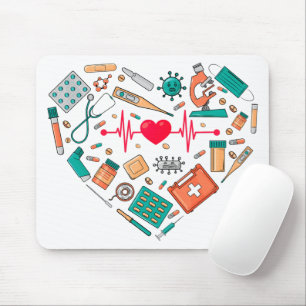 Nurse Nursing Heart Tool Mouse Mat