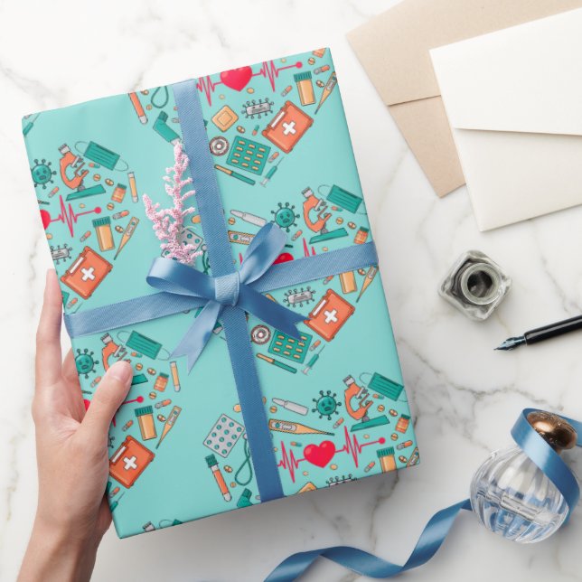 Nurse Nursing Heart Tool Wrapping Paper (Gifting)