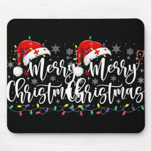 Nurse Nursing Rn Lpn Stethoscope Christmas Lights Mouse Mat