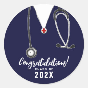 Nurse Nursing School Graduation 2025 Classic Round Sticker