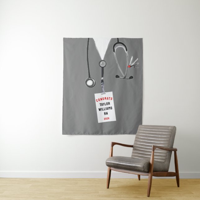 Nurse Nursing School Graduation Banner Tapestry (In Situ)