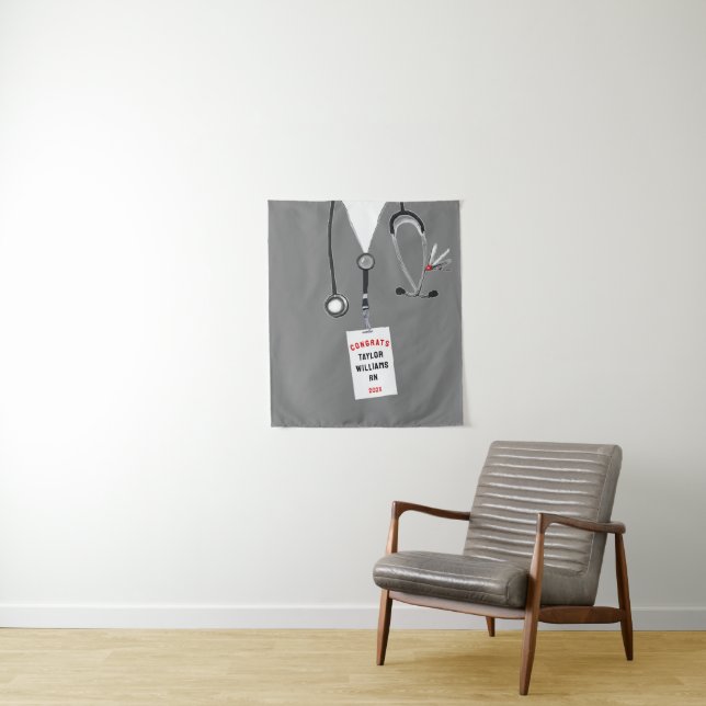 Nurse Nursing School Graduation Banner Tapestry (In Situ)
