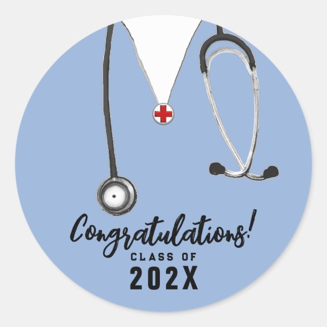 Nurse Nursing School Graduation Classic Round Stic Classic Round Sticker (Front)