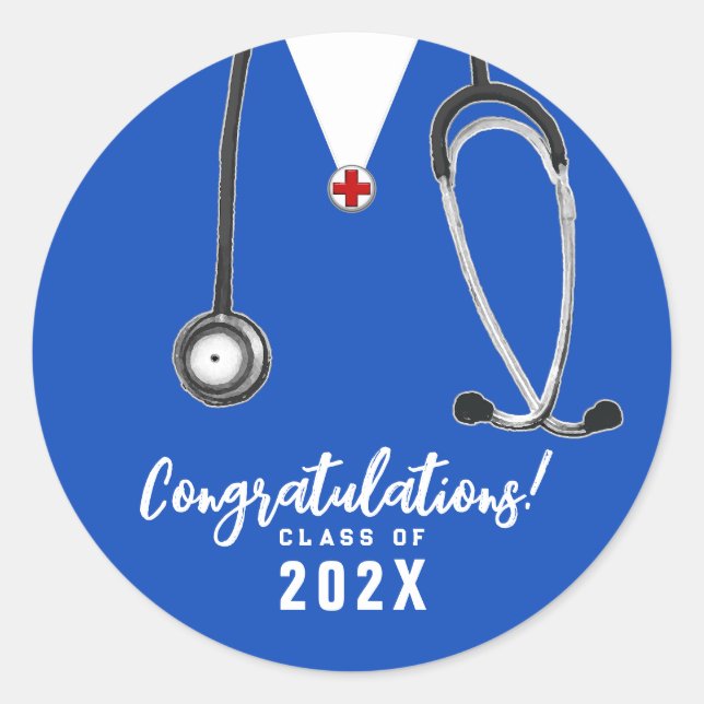 Nurse Nursing School Graduation Classic Round Sticker (Front)